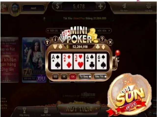 Cách chơi mini poker Sunwin chỉ với 3 bước